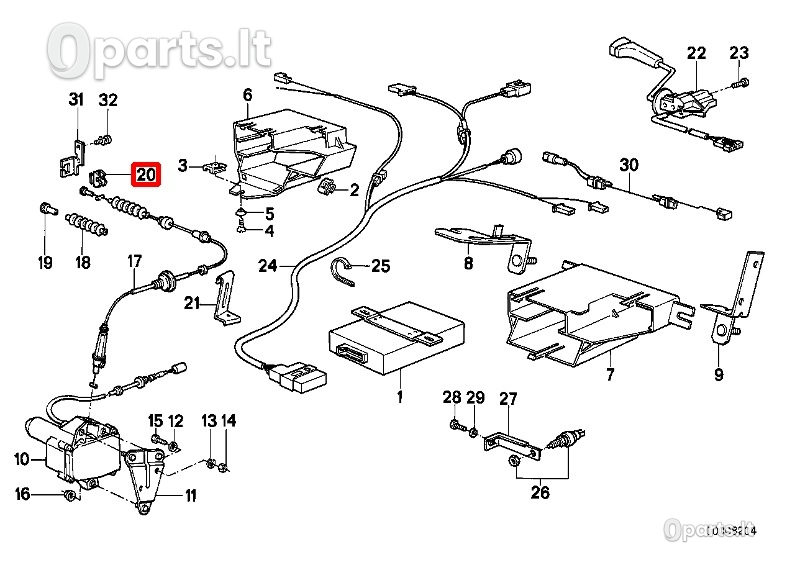 Akceleratoriaus troselio guolis BMW 3 E30 E36 E46 5 E28 E34 E39 6 E24 7 E23 E32 E38 8 13541747519