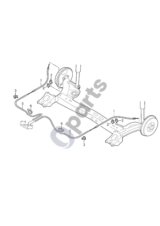Audi A1 stabdžių trosas – schema