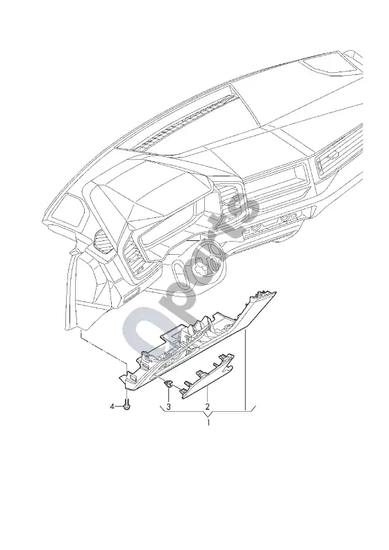 Audi A1 dėklas – schema