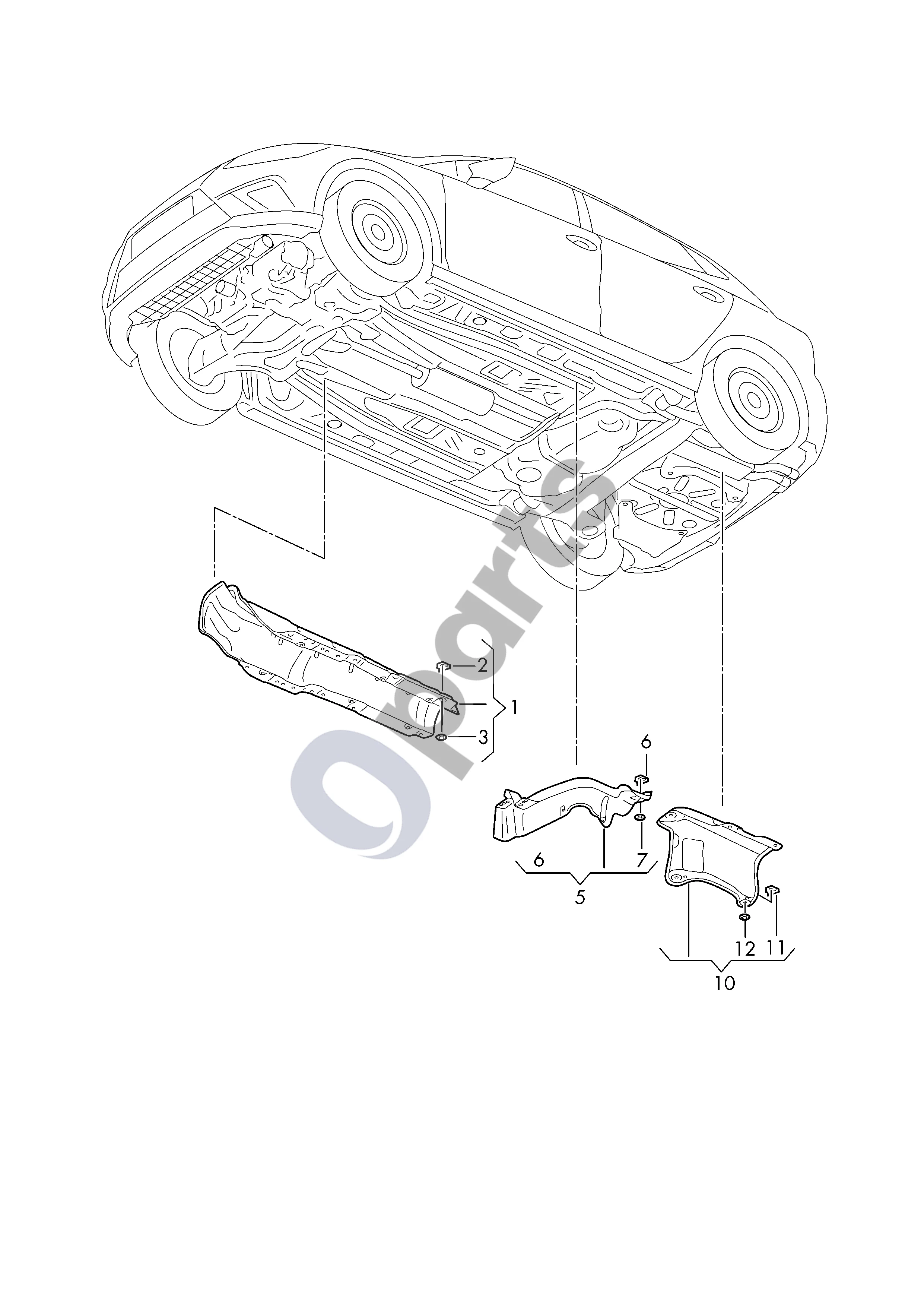 Audi A1 (2018–) Šilumos skydas schema – pozicija 12: Suveržimo poveržlė