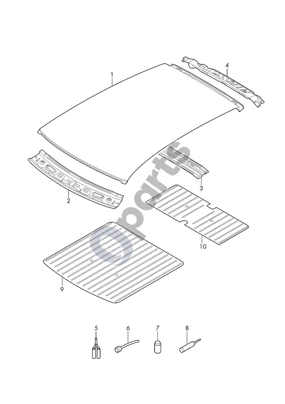 Audi A1 stogas – schema