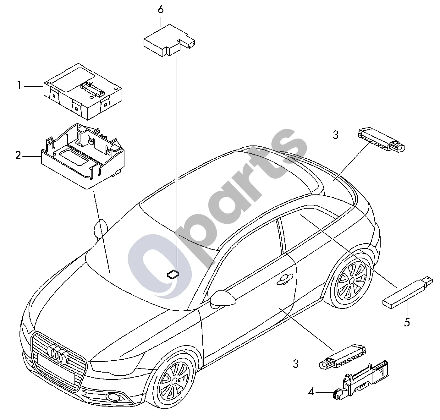Audi A1 (2010–2018) Beraktio patekimo ir užvedimo leidimo valdymo blokas; beraktio patekimo ir užvedimo leidimo antena (KESSY) schema – Antena beraktiam patekimui ir paleidimo autorizacijai (KESSY); Vairuotojo ir keleivio durys; Bamperis D - 27.05.2013>>