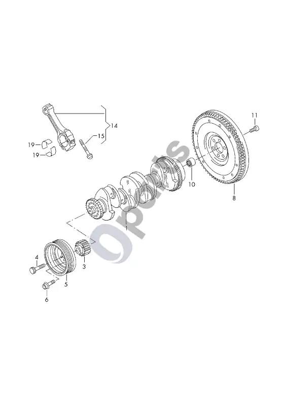 Audi A1 įleidimo/išleidimo vožtuvas – schema