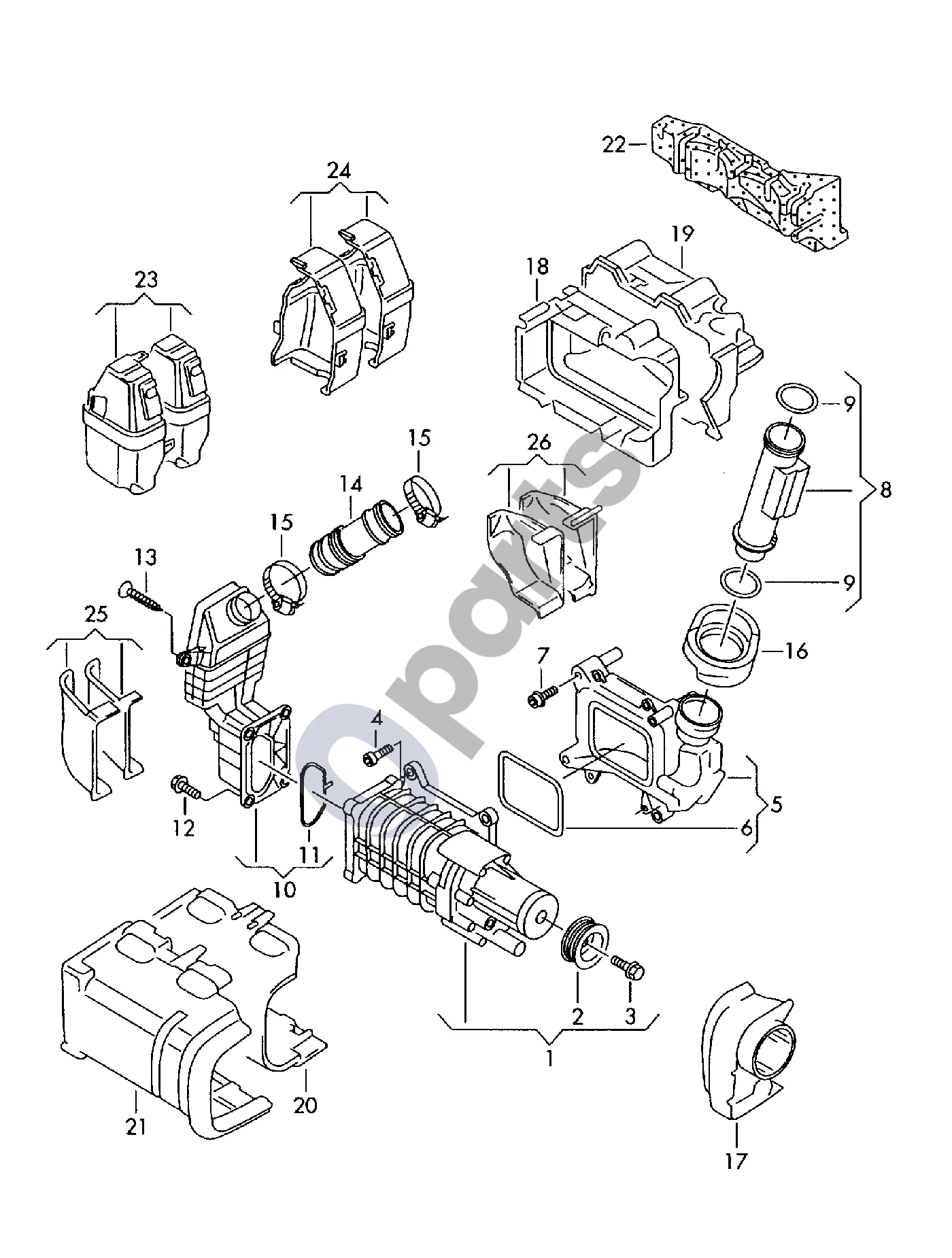 Audi A1 (2010–2018) Kompresorius schema – pozicija 19: Triukšmo izoliacija