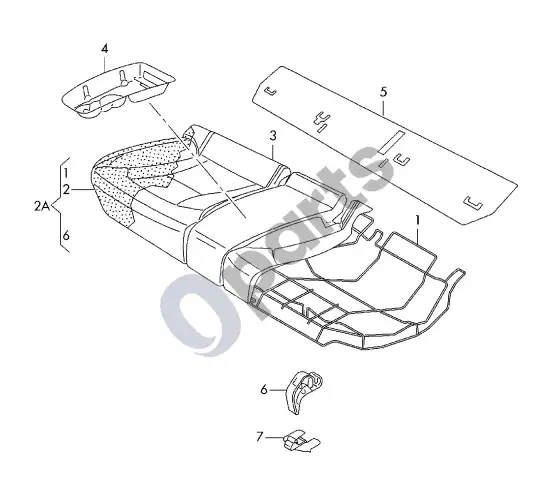 Audi A1 sėdynė – schema