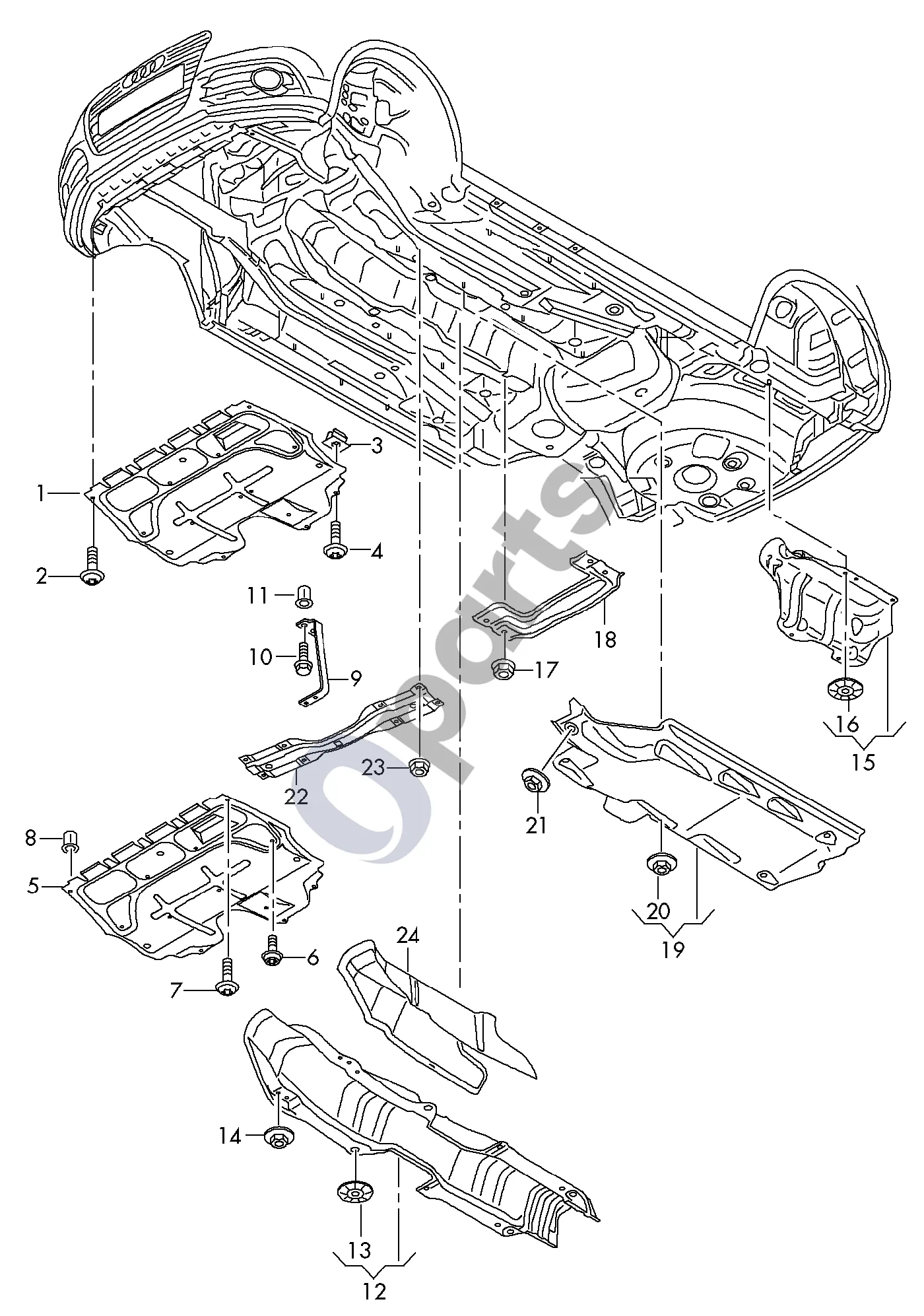 Audi A1 (2010–2018) Triukšmo izoliacija schema – pozicija 6: Šešiabriaunis varžtas su flanšu D >> - 07.03.2011