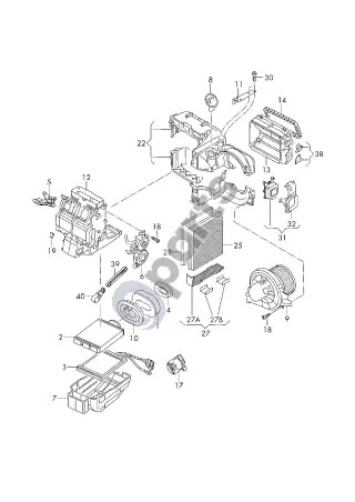 Audi A1 (2010–2018) Ventiliatorius; šildytuvas – schema