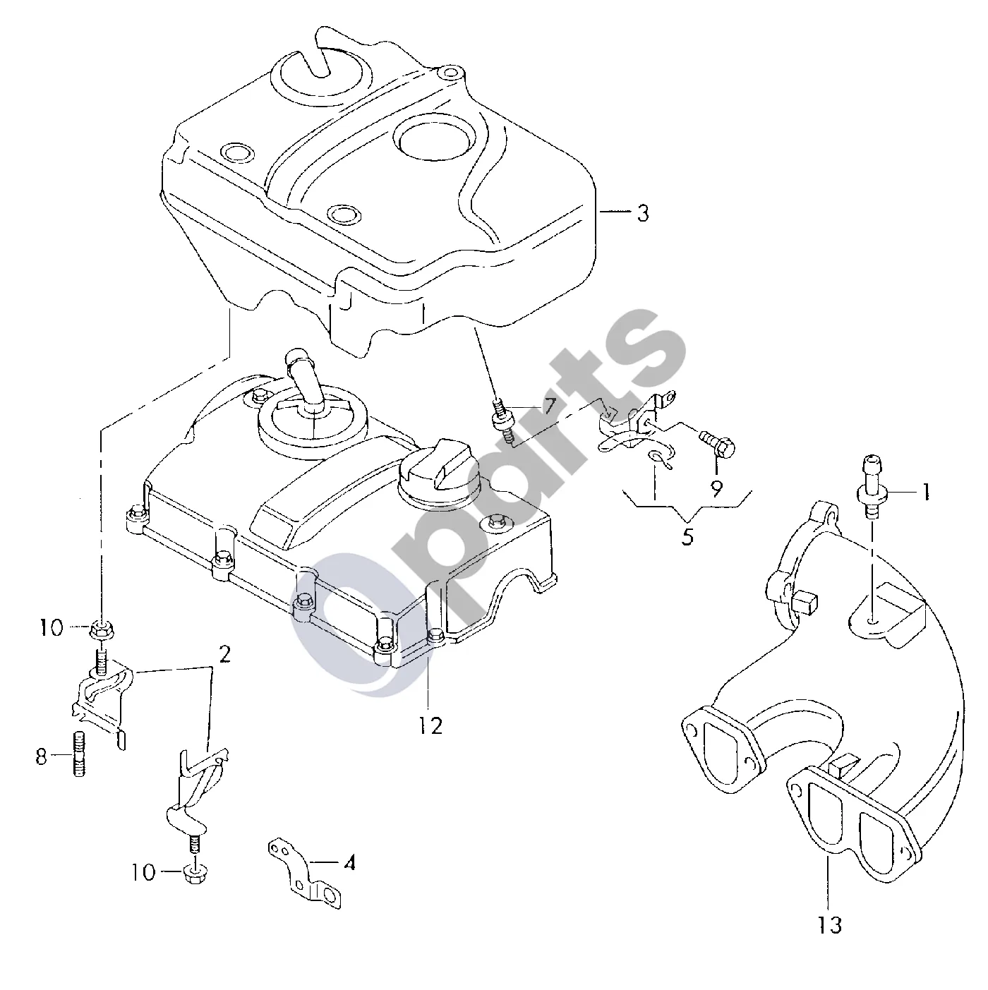 Audi A2 Dangtis schema – pozicija 4: Kronšteinas