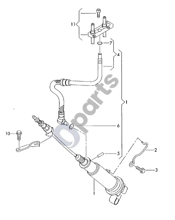 Audi A2 sankabos darbinis cilindras – schema