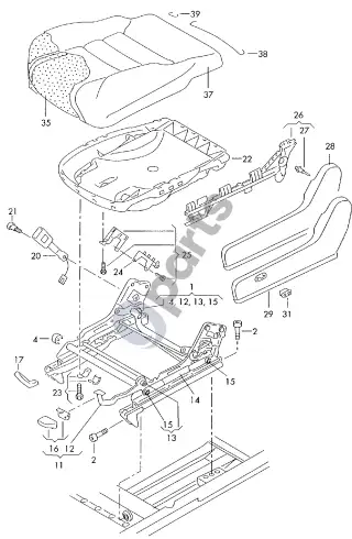 Audi A2 Sėdynė – schema