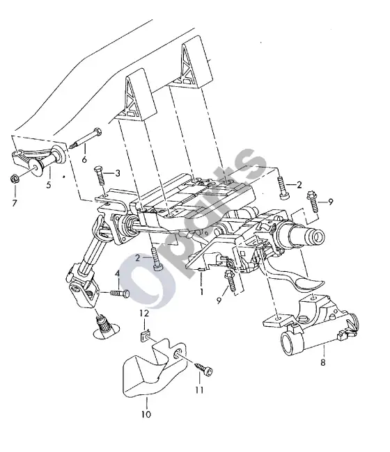 Audi A2 vairo kolonėlė – schema
