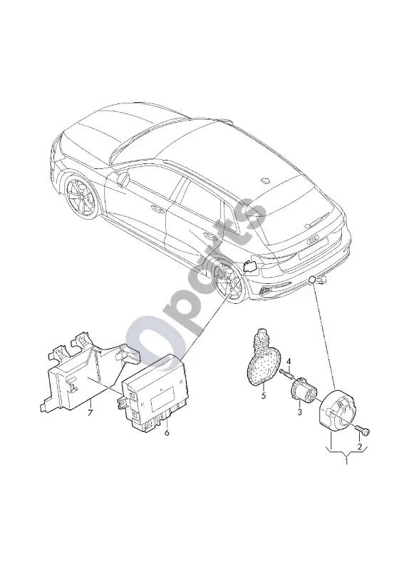 Audi A3 8Y socket; for models with towing facility – schema
