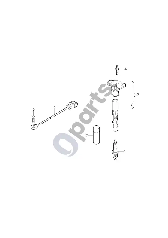 Audi A3 8Y spark plug; ignition coil; knock sensor – schema