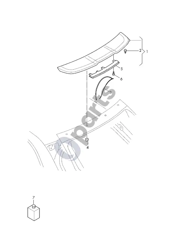 Audi A3 8Y spoileris – schema