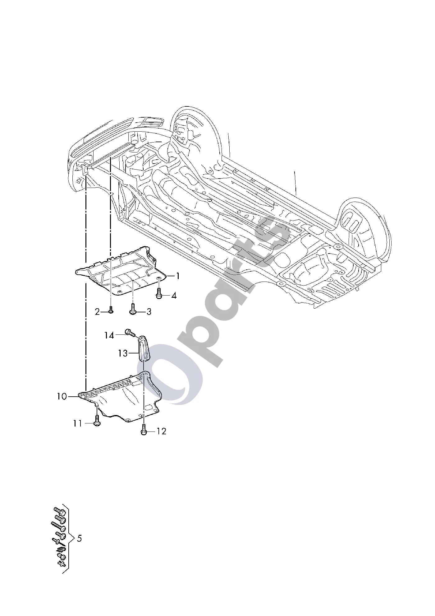 Audi A3 8Y (2020–) Triukšmo izoliacija schema – pozicija 13: Tvirtinimo laikiklis