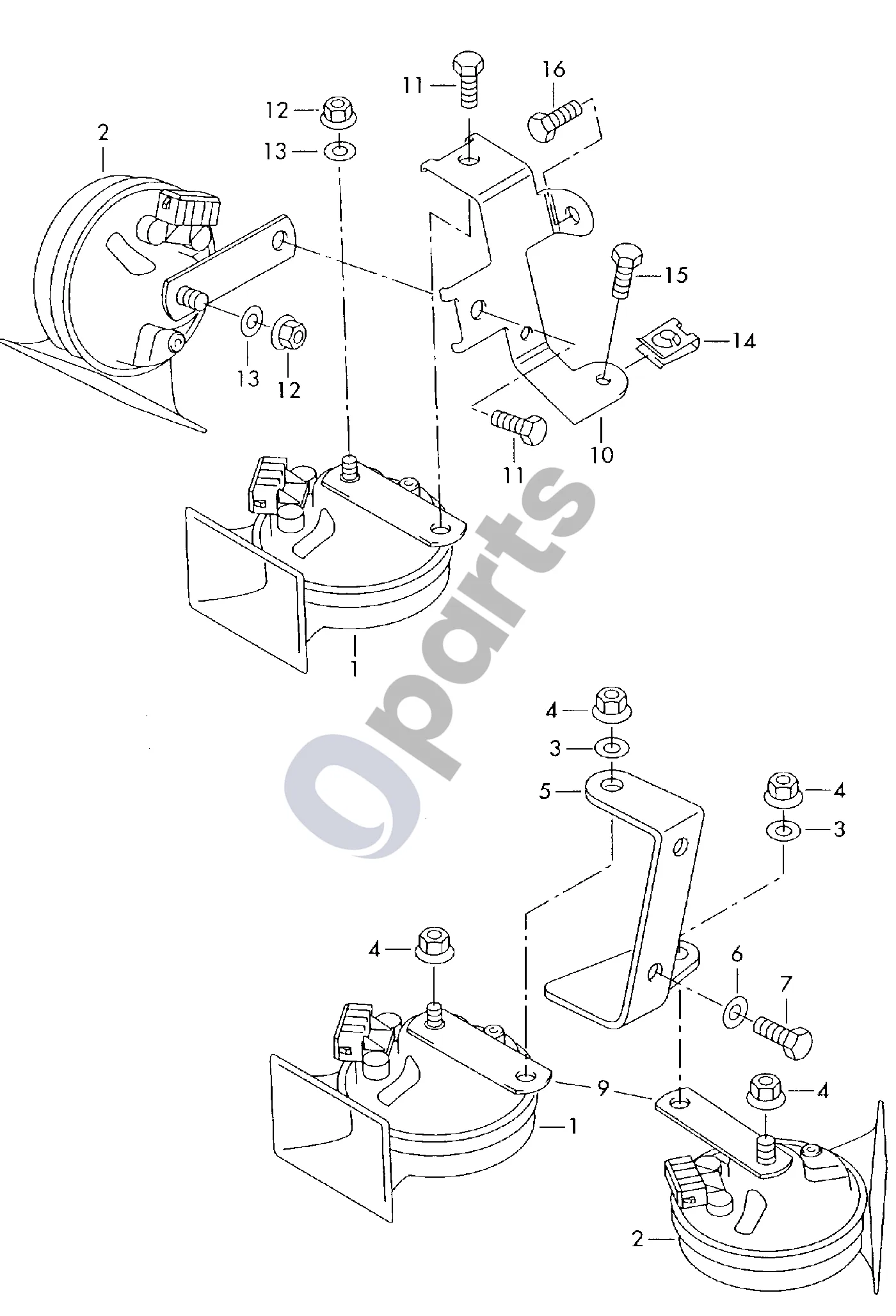 Audi A3 S3 8L (1996–2003) Fanfaros signalas schema – Fanfaros signalas