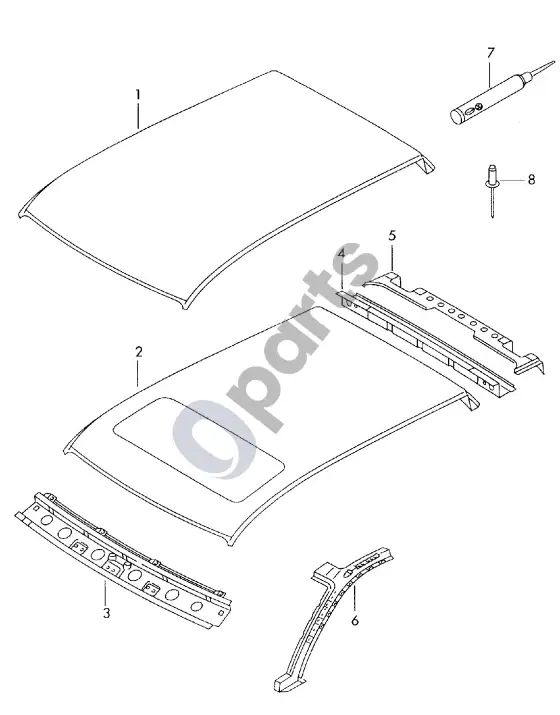 Audi A3 S3 8L stogas – schema
