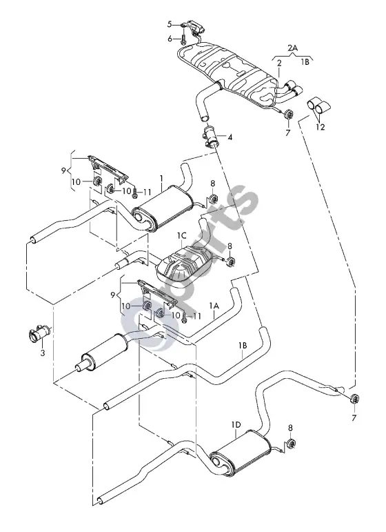 Audi A3 S3 8P duslintuvas – schema