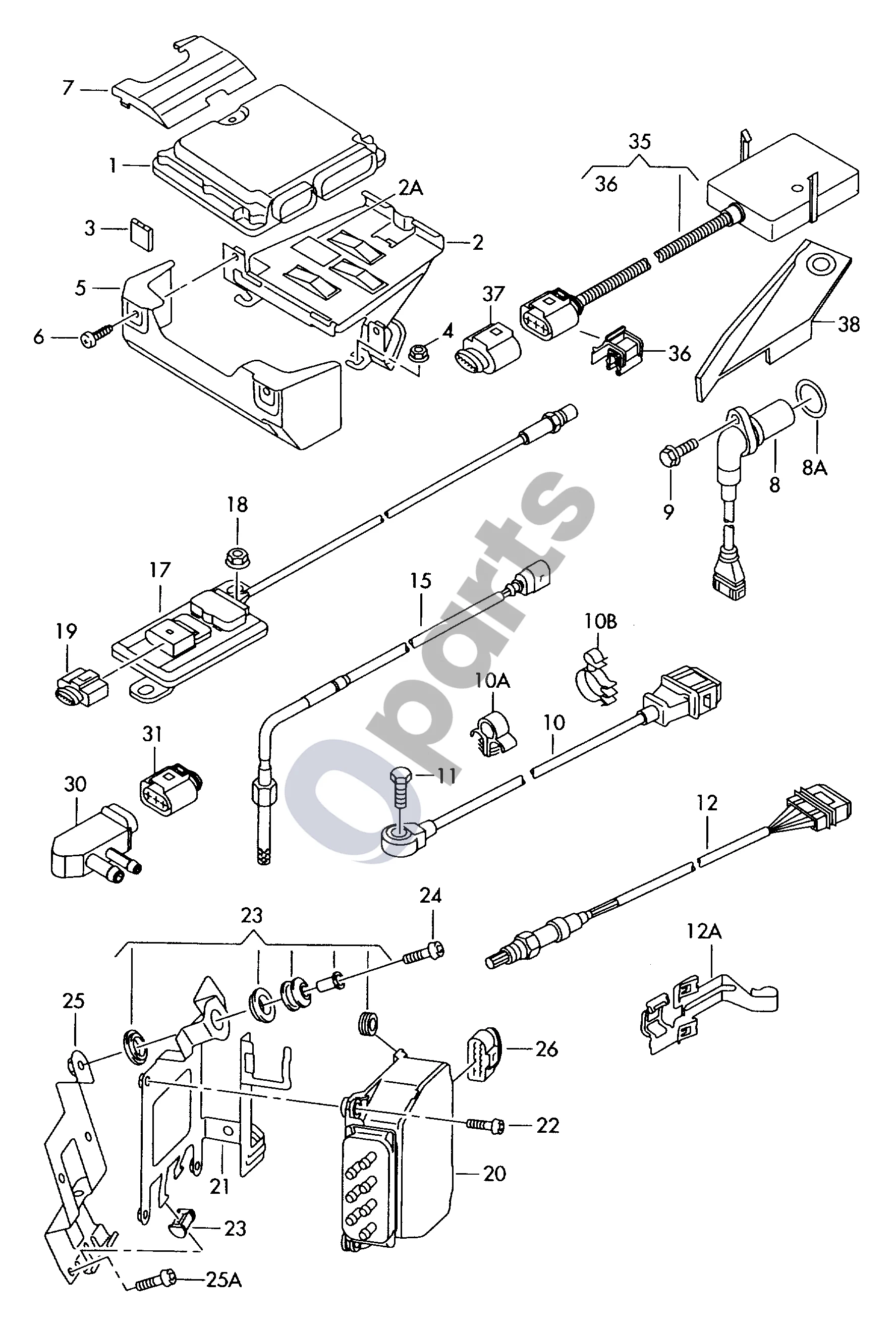 Audi A3 S3 8P (2003–2012) Engine control unit schema – Control unit for petrol engine F >> 8P-7-250 000