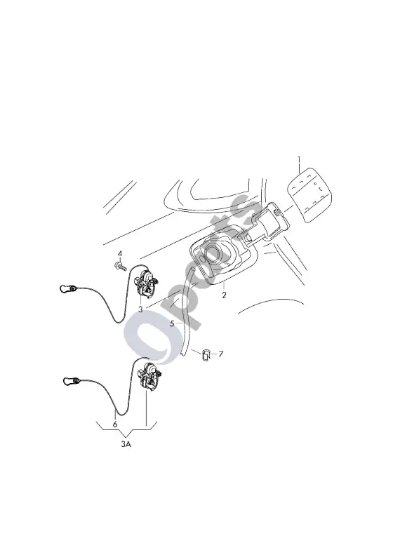 Audi A3 S3 8V degalų bako dangtelis – schema