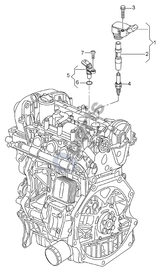 Audi A3 S3 8V ignition coil; spark plug; impulse sender – schema