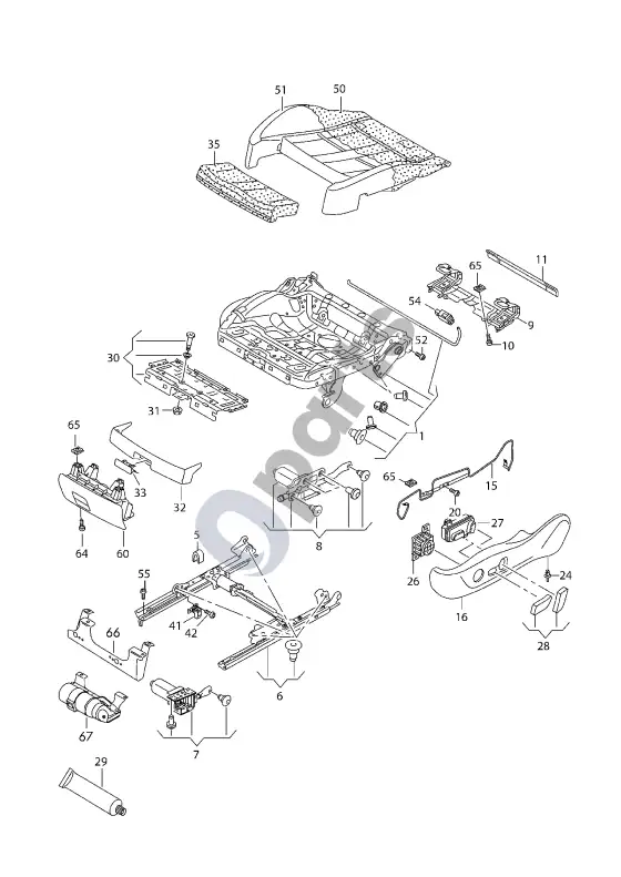 Audi A3 S3 8V seat frame – schema