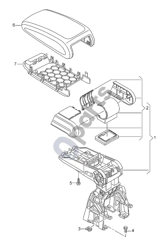 Audi A3 S3 8V vidurinis porankis – schema