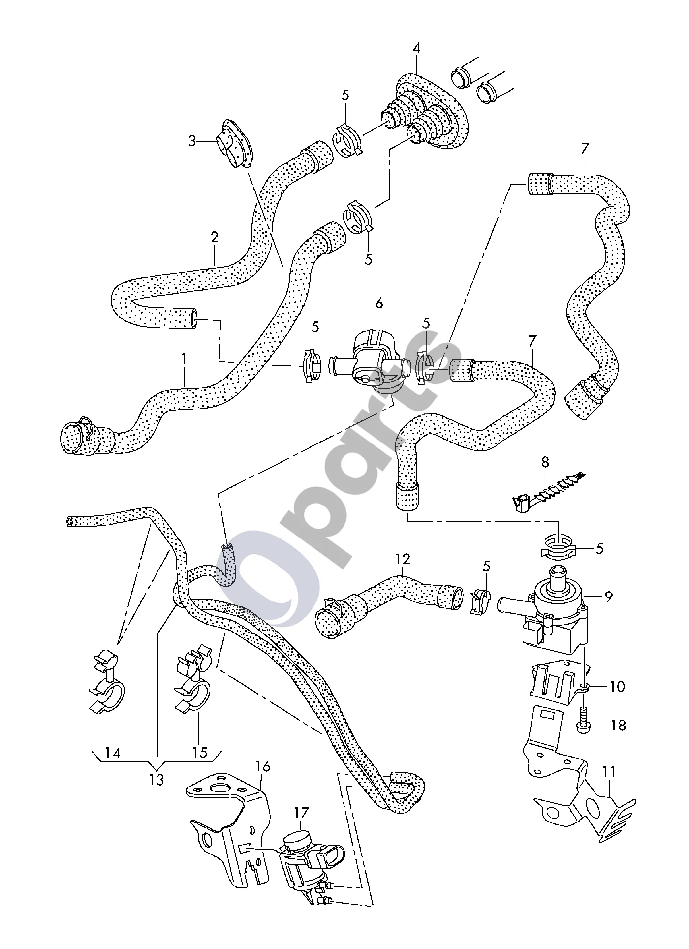 Audi A4 Allroad B8 (2008–2016) Sparnas schema – pozicija 11: Uždarymo elementas; naudoti, jei reikia: