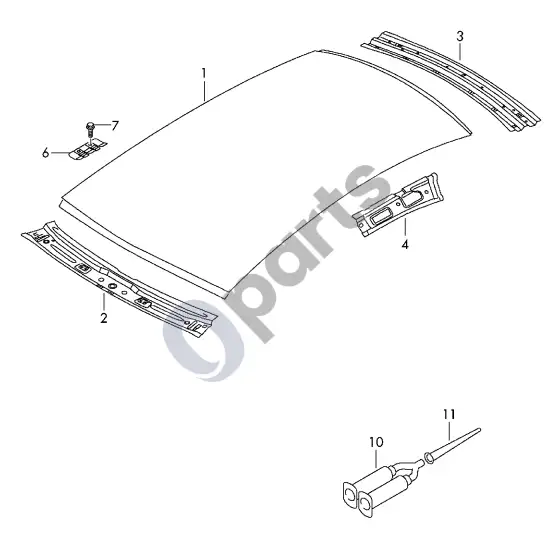 Audi A4 Allroad B8 stogas – schema