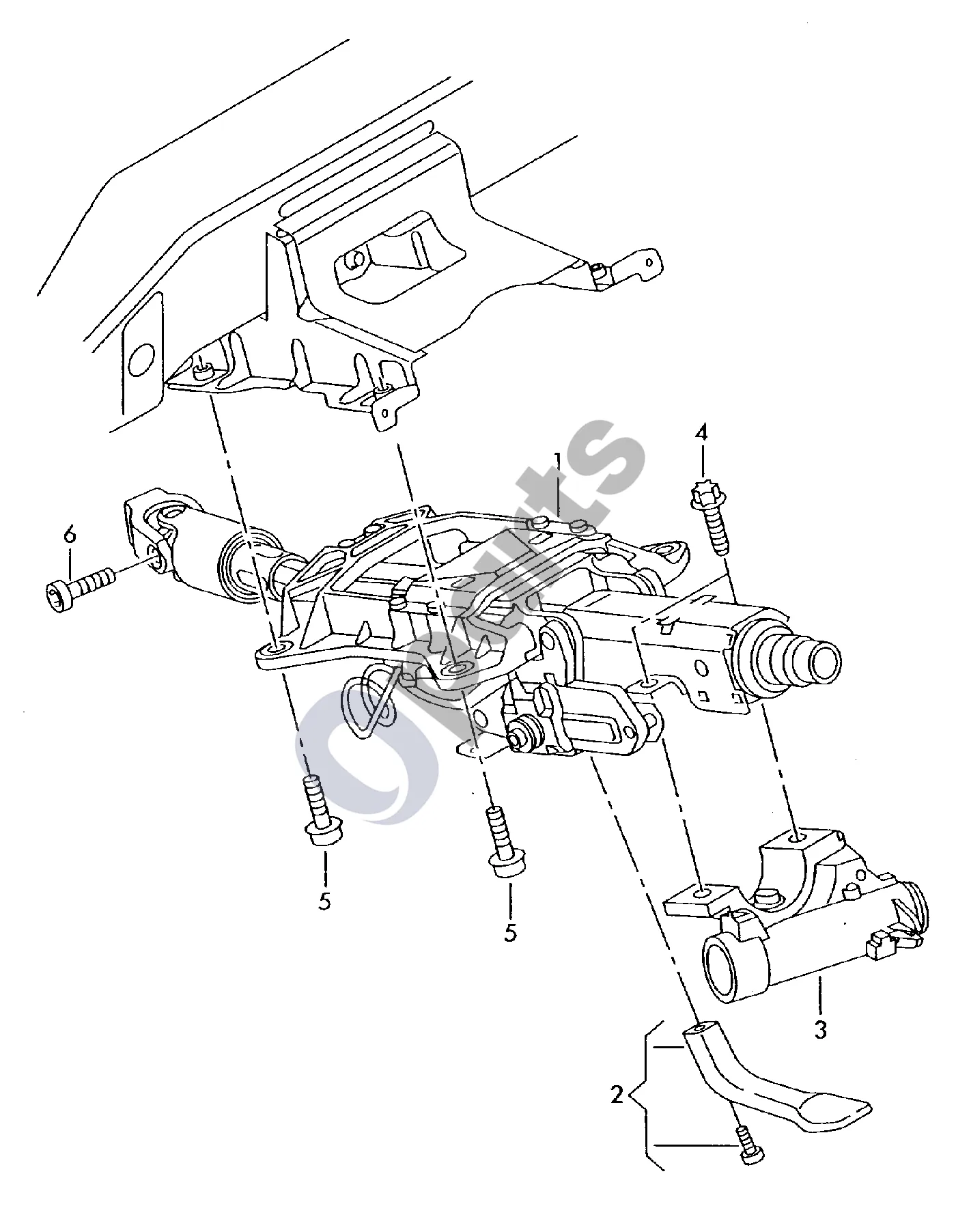 Audi A4 S4 B6 8E 8H (2001–2005) Vairo kolonėlė schema – Vairo kolonėlė; Taip pat naudoti: