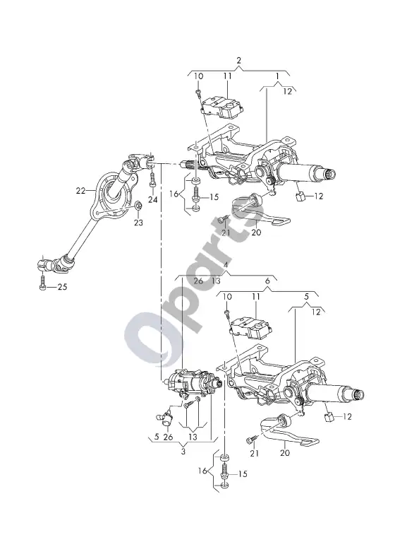 Audi A4 S4 B9 8W vairo kolonėlė – schema