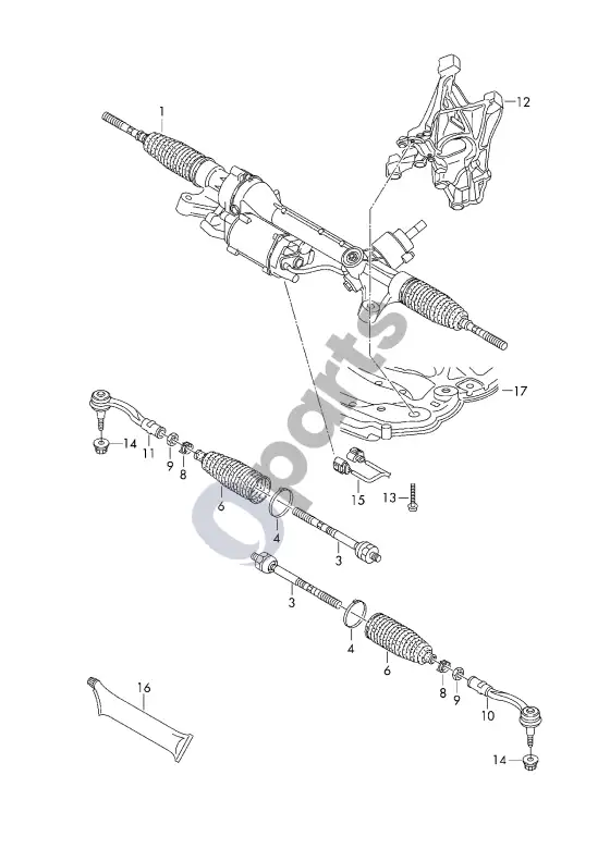 Audi A4 S4 B9 8W vairo pavara; vairo trauklė – schema