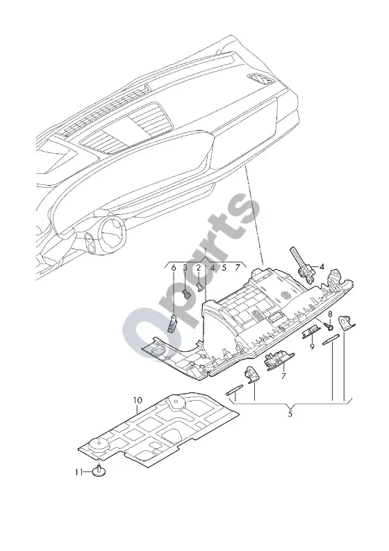 Audi A5 daiktadėžė – schema