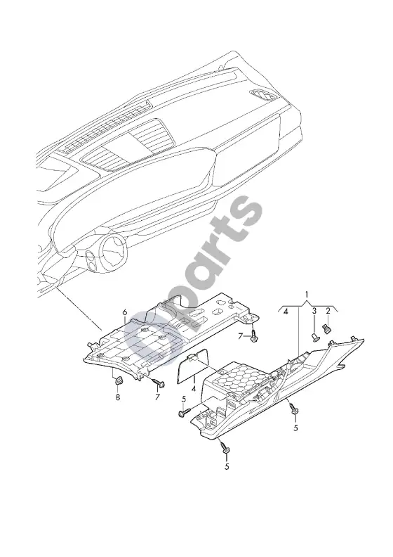 Audi A5 daiktų skyrius – schema