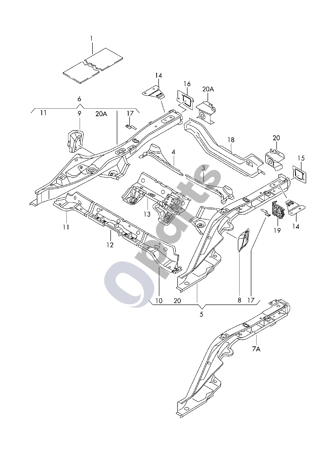 Audi A5 8T 8F (2007–2016) Bamperio laikiklis schema – pozicija 18: Putplasčio užpildas D >> - 27.10.2014