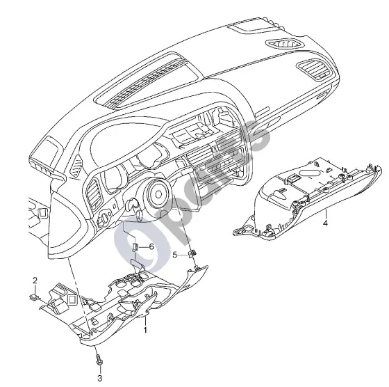 Audi A5 8T 8F daiktų skyrius – schema