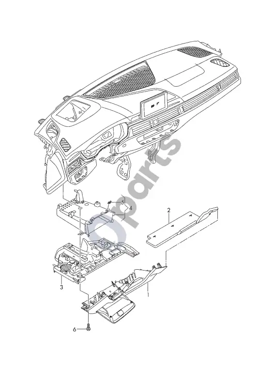 Audi A5 daiktų skyrius – schema