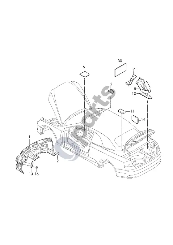 Audi A5 salono slopinimas – schema