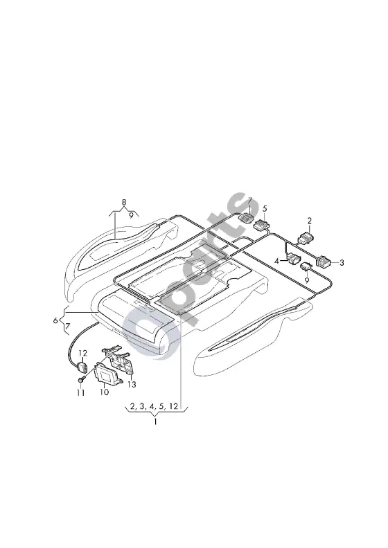 Audi A5 sėdynės šildymo elementas – schema