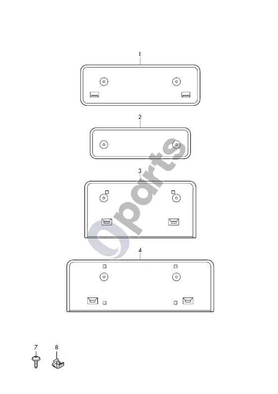 Audi A5 valstybinio numerio rėmelis – schema
