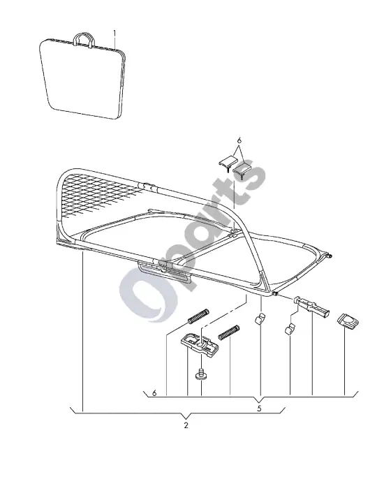 Audi A5 vėjo deflektorius – schema