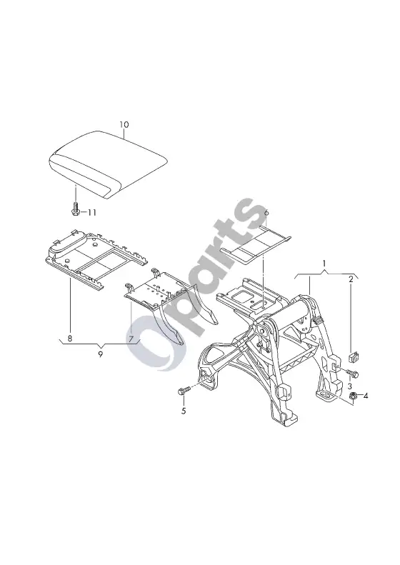 Audi A5 vidurinis porankis – schema