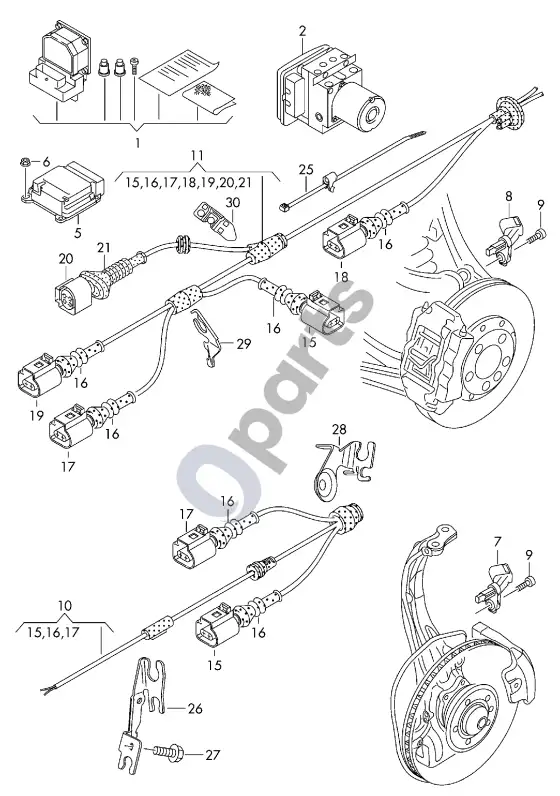 Audi A6 C7 ABS valdymo blokas – schema