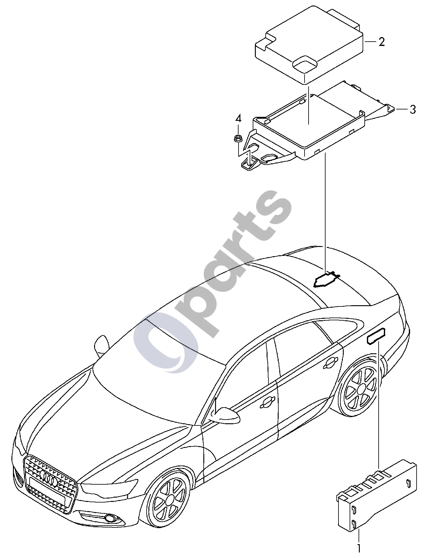 Audi A6 C7 (2011–) Bagažinės dangčio valdymo blokas schema – Įtampos stabilizatorius
