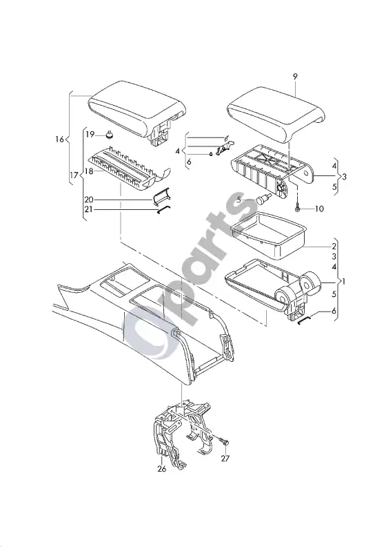 Audi A6 C7 porankis – schema