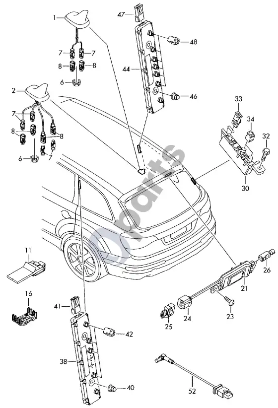 Audi A6 etron 85E antena – schema