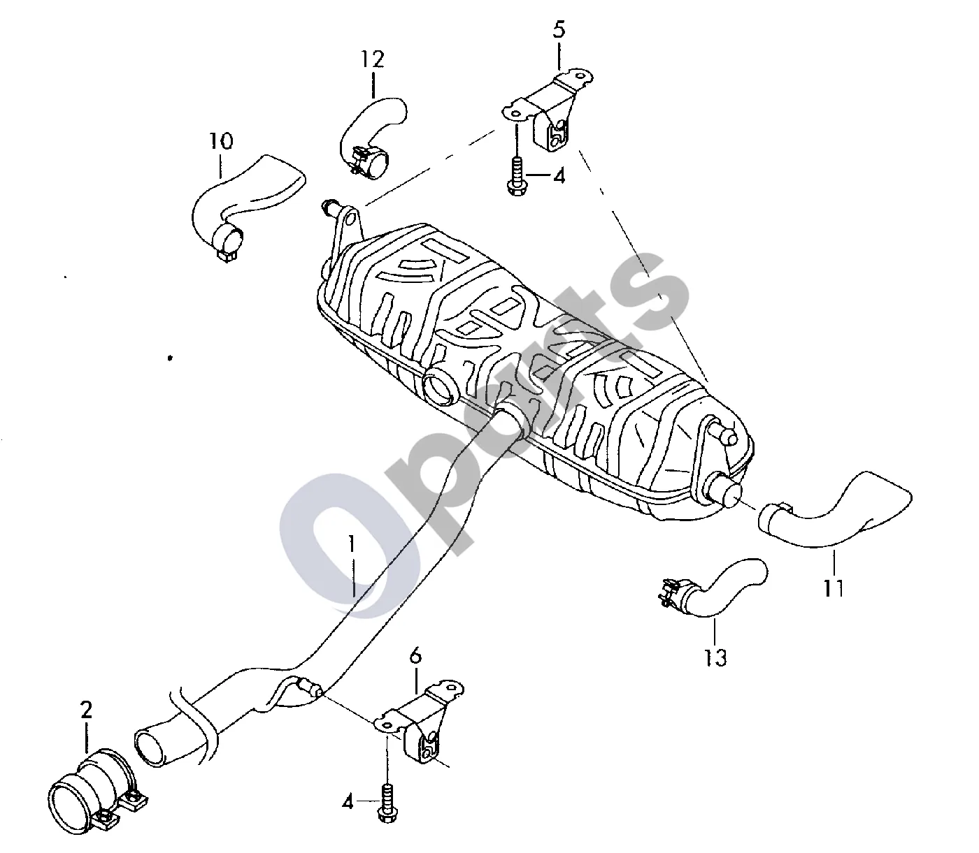 Audi A6 etron 85E (2024–) Galinis duslintuvas schema – Dvigubas spaustukas