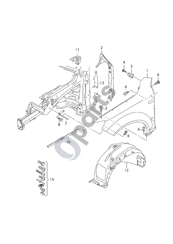 Audi A6 etron 85E sparnas – schema