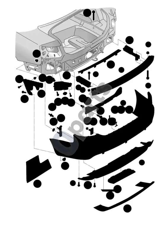 Audi A6 S6 C6 4F bamperis – schema