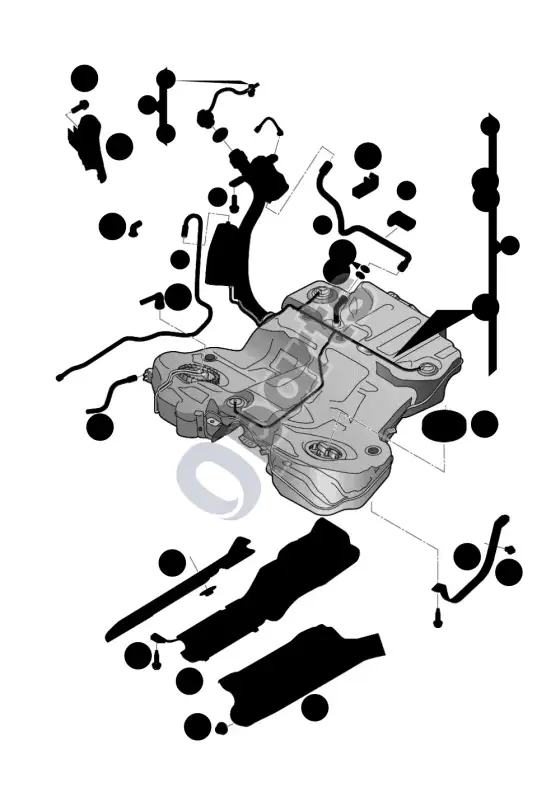 Audi A6 S6 C6 4F degalų bakas (CCAA) – schema